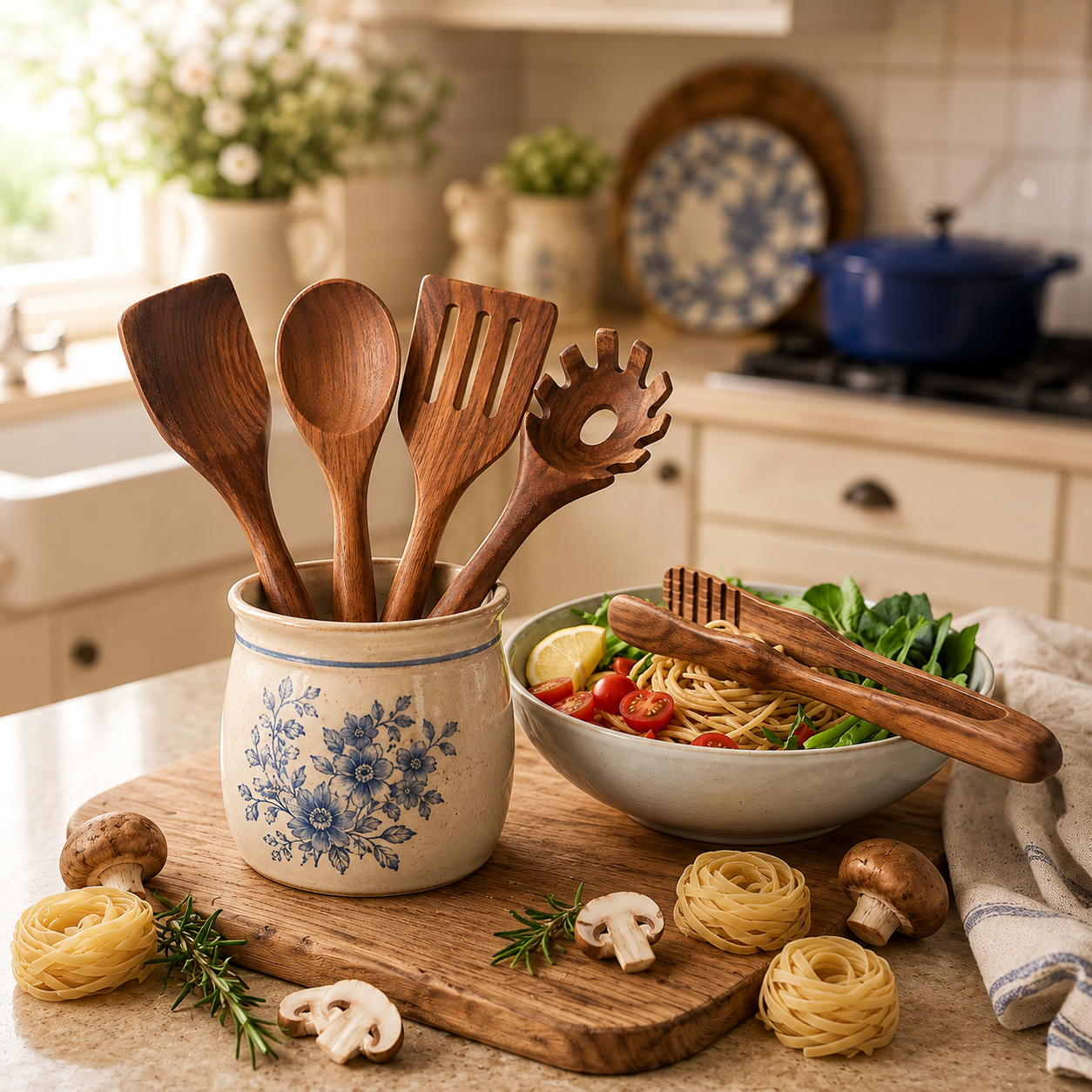 Wooden Utensil Set 8 pc